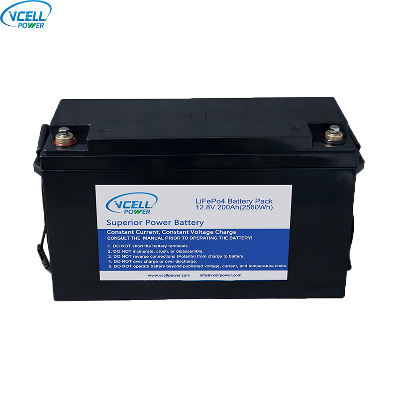 12,8V 12V 200Ah Deep Cycle LiFePO4-batteri