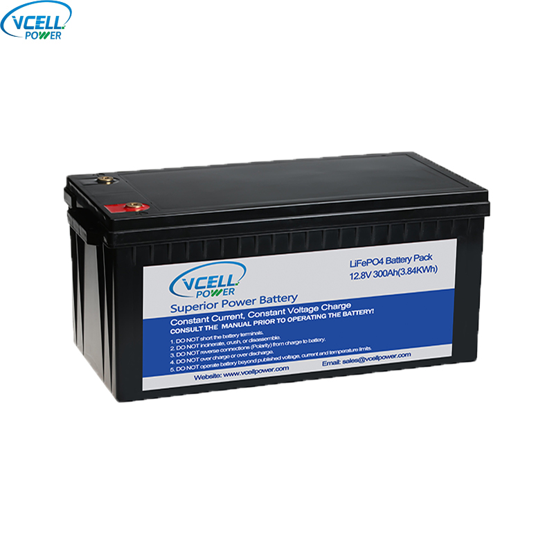 12,8V 300Ah LiFePO4 genopladeligt batteri
