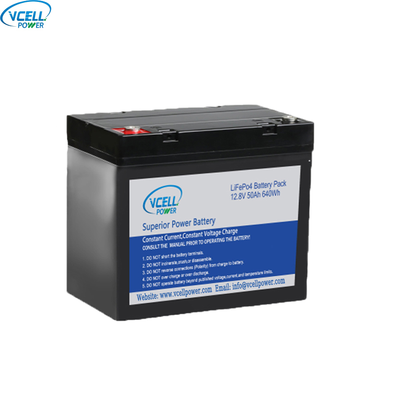 12,8V 50Ah Deep Cycle LiFePO4 batteripakke