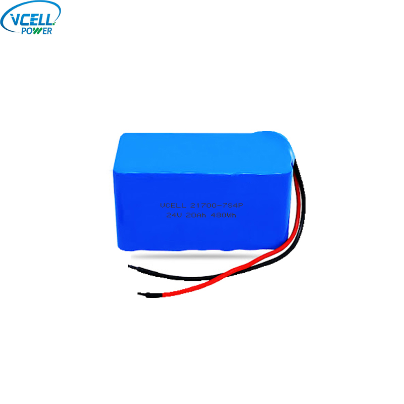 24V 20Ah 21700 7S4P Li Ion batteripakke