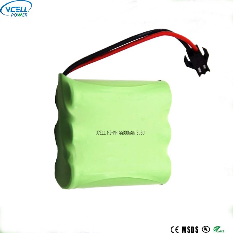3,6V AA 800mAh Nimh batteripakke