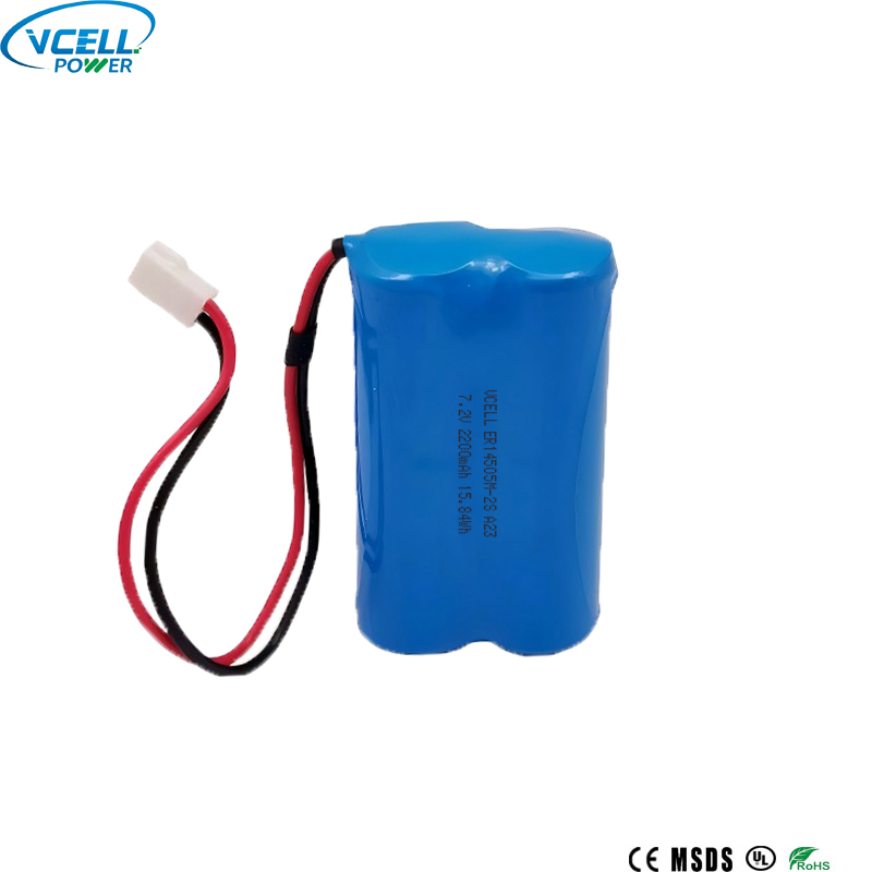 7,2V 2200mAh ER14505-2S Lithium Primary Battery Pack