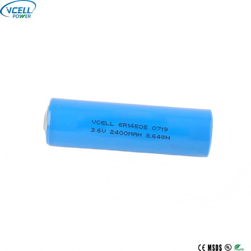 ER14505 3,6V 2400mAh AA Størrelse Li SOCL2 batteri